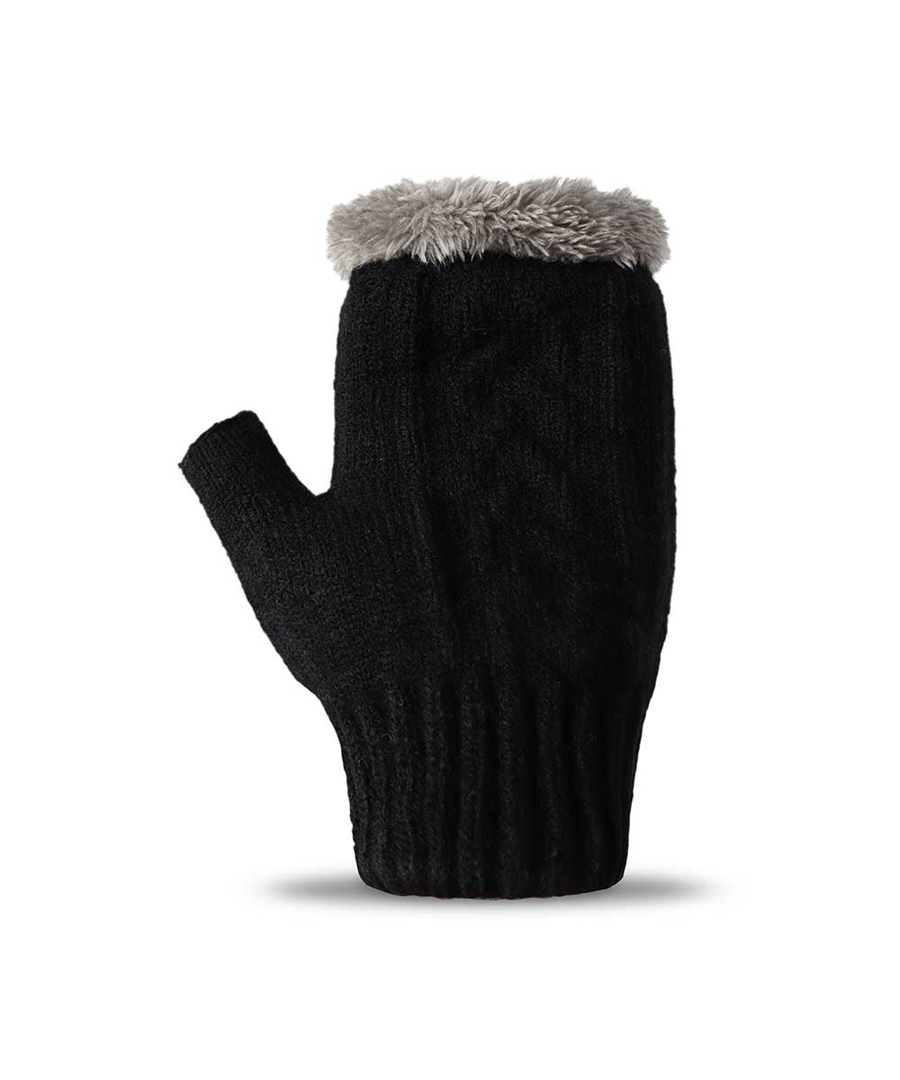 Fingerless Plush Gloves