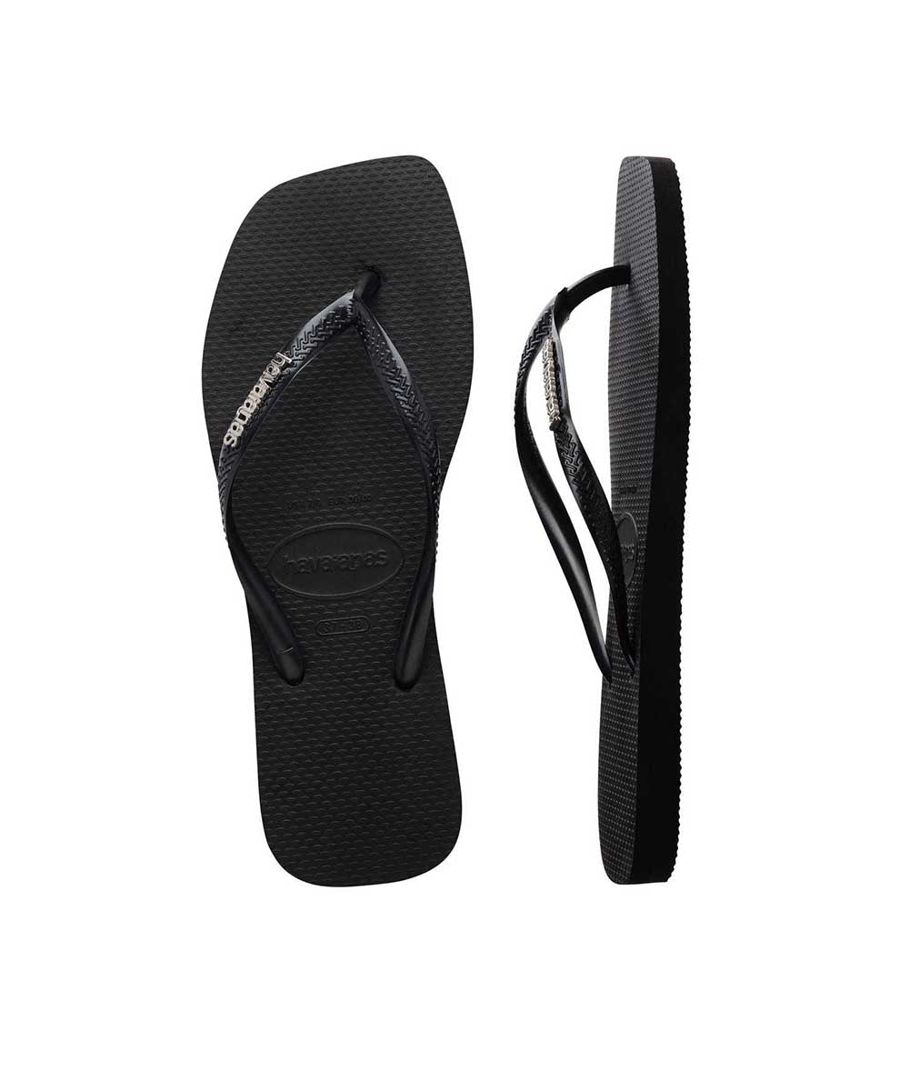 Havaianas Women's Slim Square Metalic Logo Thongs Main image