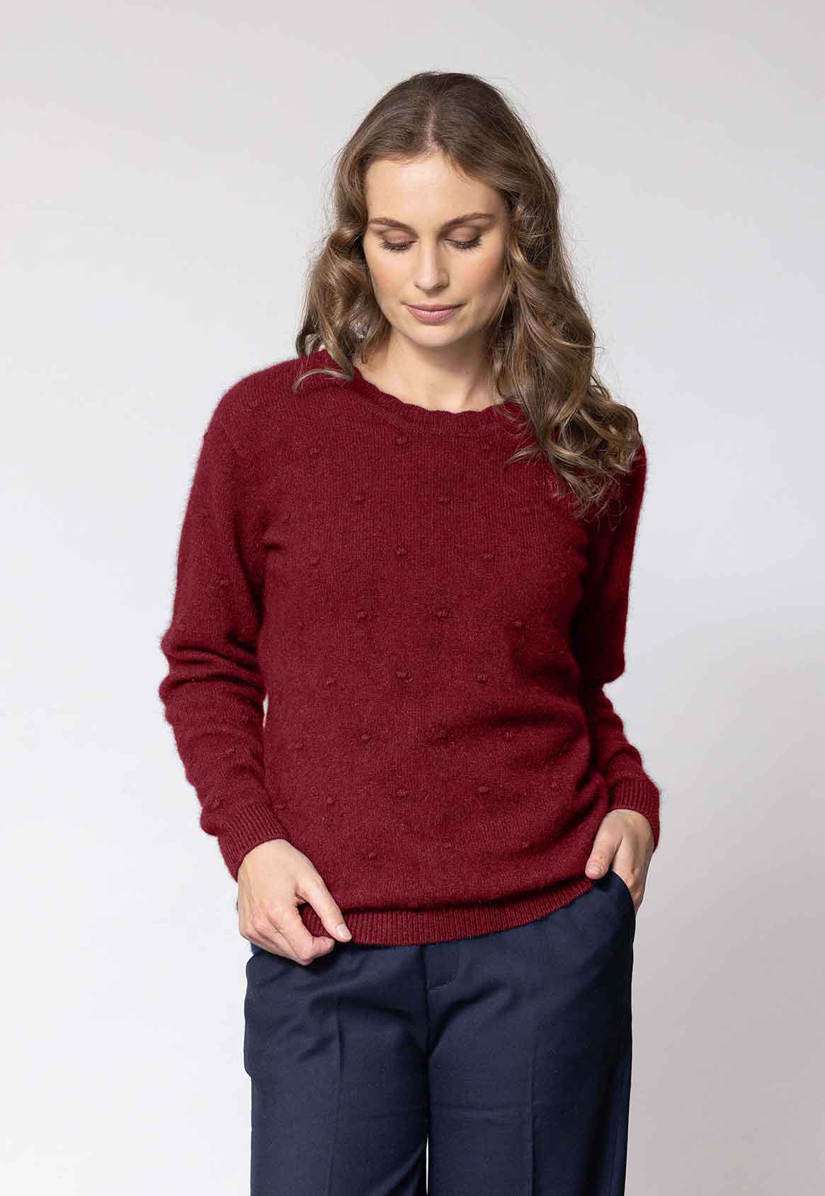 Women's Merino Possum Pin Dot Crew Sweater Secondary image